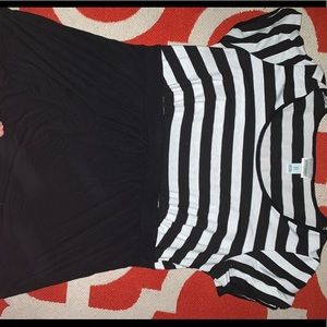 Black and white striped maternity shirt